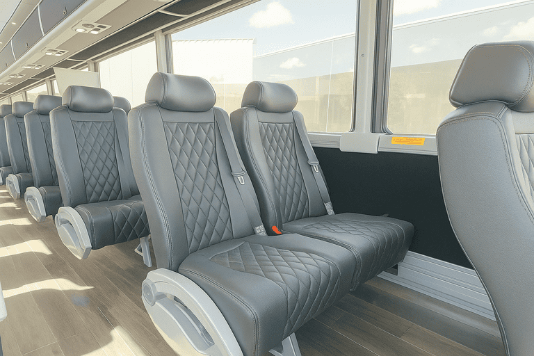 interior of Grand Rapids Shuttle Bus Rentals charter bus